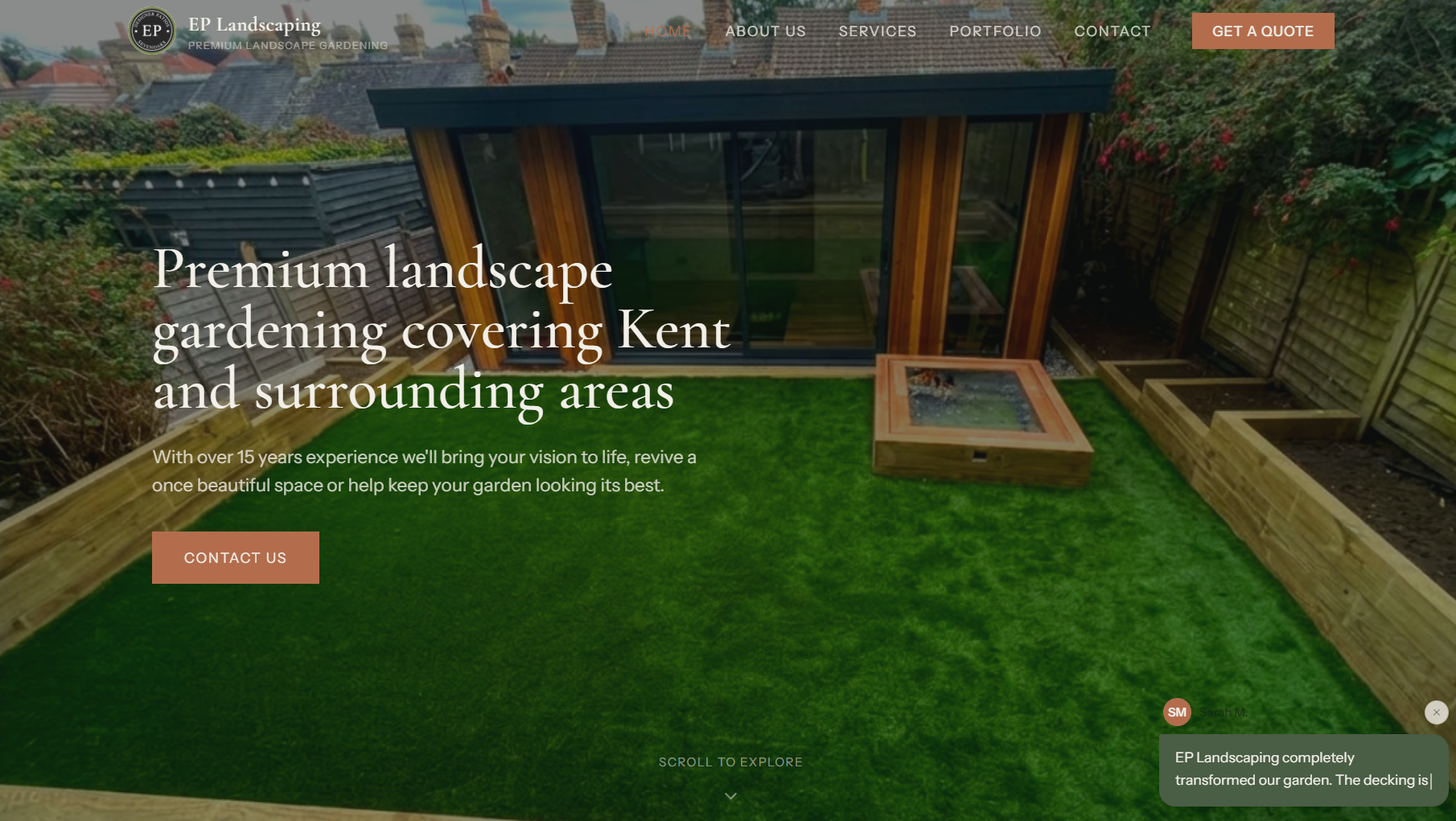 EP Landscaping website