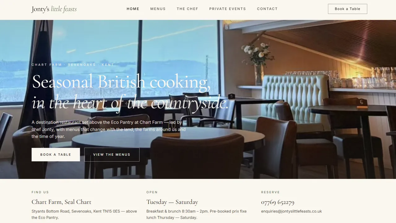 Jonty's Little Feast website