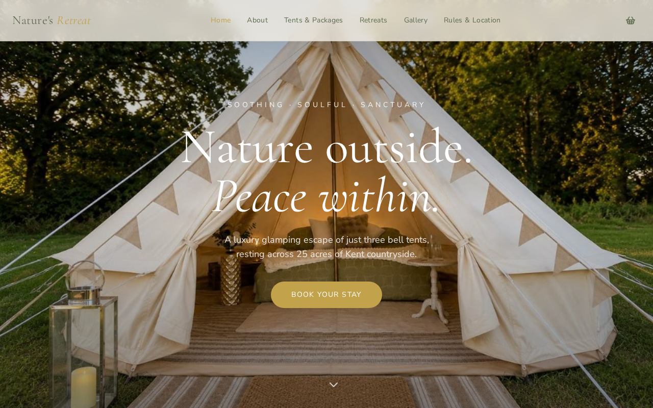 Nature's Retreat website