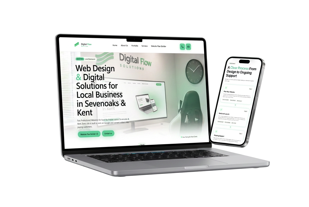 Website preview on laptop and phone
