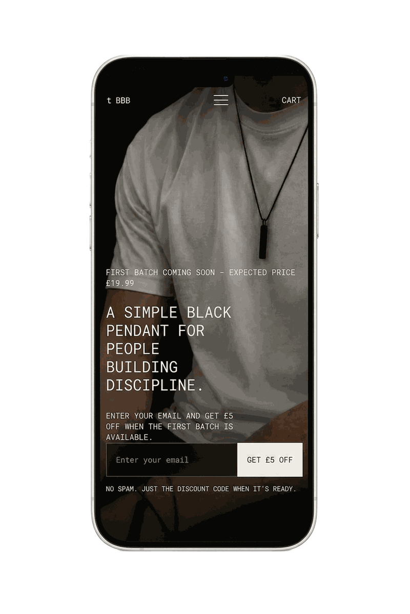 Phone showing local business website